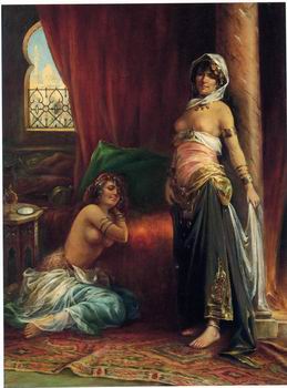 Arab or Arabic people and life. Orientalism oil paintings  418